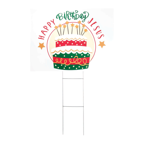 Happy Birthday Jesus Yard Sign