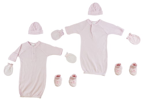 Bambini Preemie Gown, Cap, Mittens and Booties - 8 Piece Set
