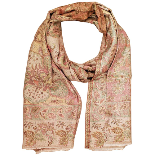 Reversible Faux Pashmina Fabric Silk Rayon Blend Floral Theme Background Design Scarf Shawl
