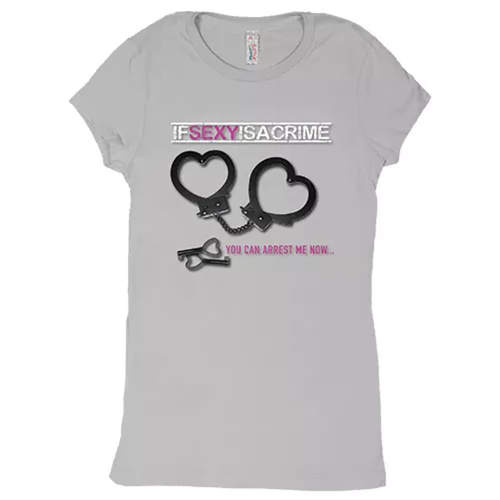 Women's Cotton Tee If Sexy Is A Crime - Grey