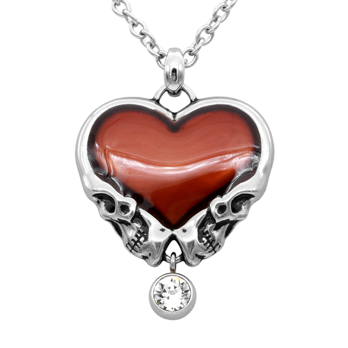 Heart and Skull "Bound Til Death" Necklace