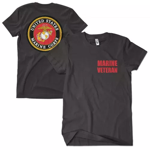Marine Veteran Men's T-Shirt Black 2-Sided