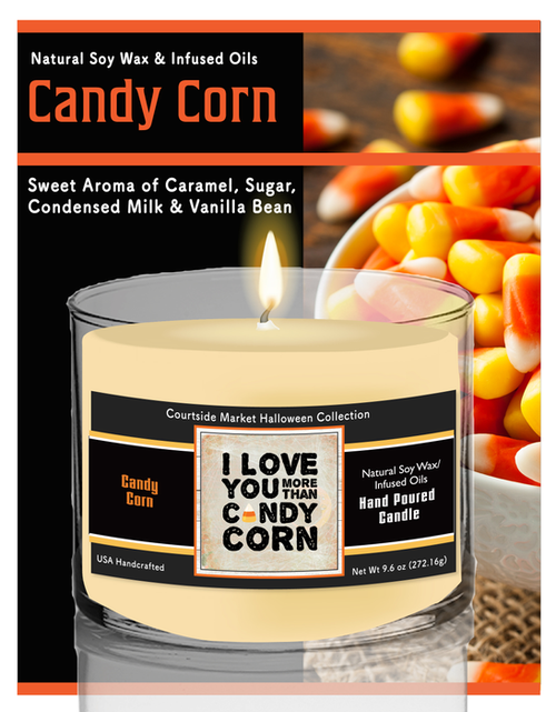 Courtside Market Candy corn Soy Wax Candle in Glass Jar