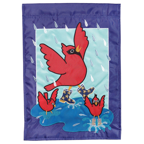 Songbirds In Rain Garden Flag