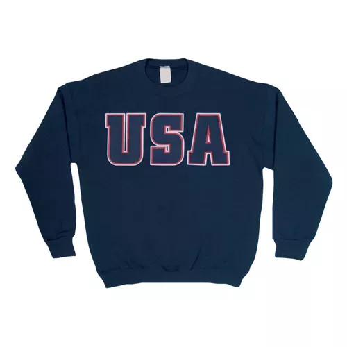 USA Flag Crewneck Sweatshirt Navy