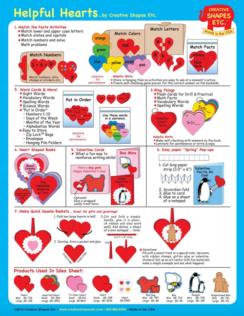 Heart Large Tri-Color Creative Cut-Outs