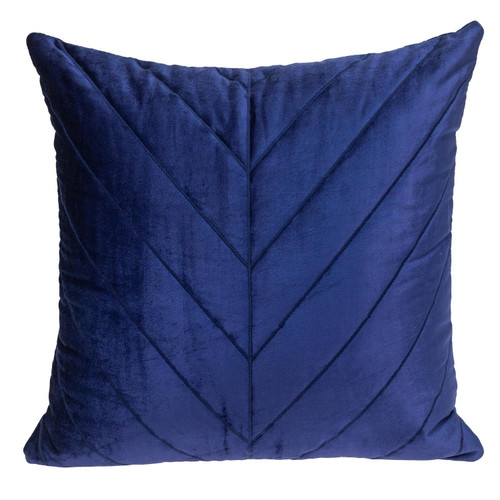 Homeroots Home Decor Quilted Velvet Arrows Blue Decorative Throw Pillow
