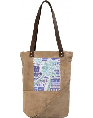 Palm Tree Recycled Military Tent Tote
