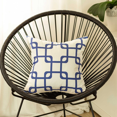 18" Blue and White Throw Pillow Cover Decor