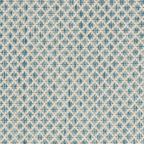 8' Aqua and Ivory Indoor Outdoor Area Rug