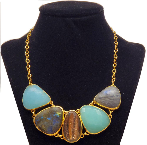 Multi Gemstone Statement Necklace