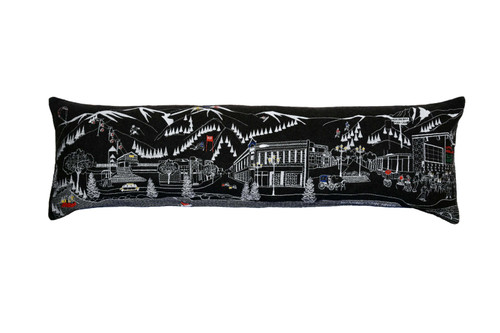 Homeroots Home Decor Aspen Nighttime Skyline Lumbar Decorative Pillow, Black, 45 Inches