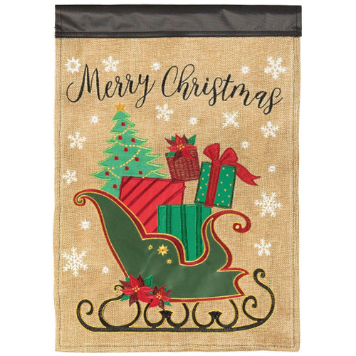 Sleigh Merry Christmas Flag Garden