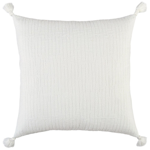 Homeroots Home Decor 20" White Tonal Abstract Stripe Throw Pillow, White, 20 x 20 Inches