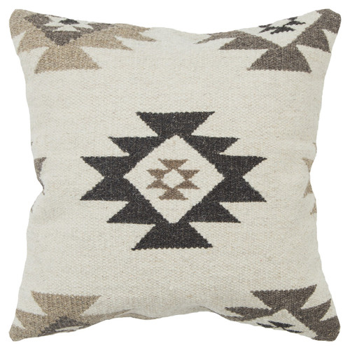 Homeroots Home Decor Cream Beige Classic Ikat Pattern Throw Pillow, Cream Beige, 22 x 22 Inches