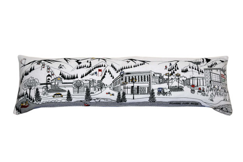 Homeroots Home Decor Aspen Daylight Skyline Lumbar Decorative Pillow, White, 45 Inches