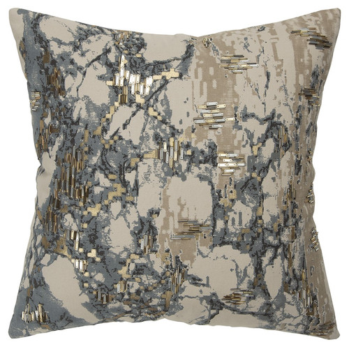 Homeroots Home Decor Natural Taupe Marbled Pattern Throw Pillow, Natural Taupe, 20 x 20 Inches