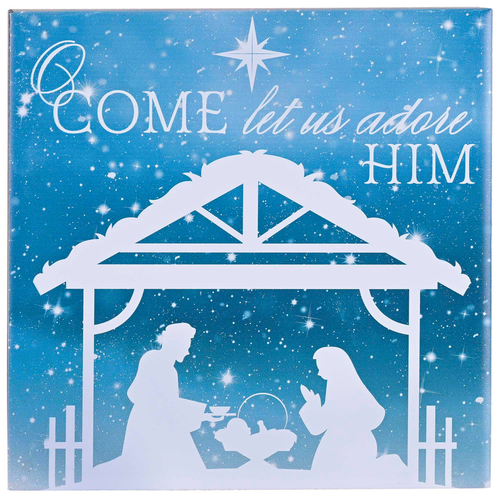 Wall Tile O Come Let Us Adore Him
