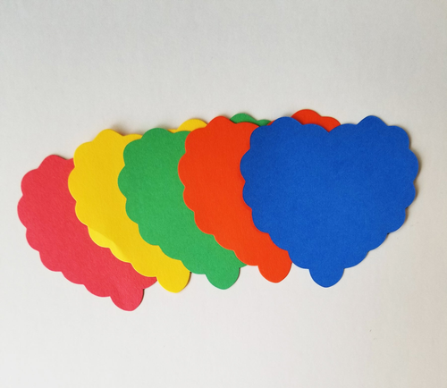 Scalloped Heart Assorted Color Creative Cut-Outs