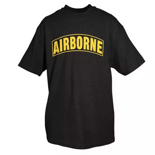 Airborne T-Shirt, Black/Yellow Imprint