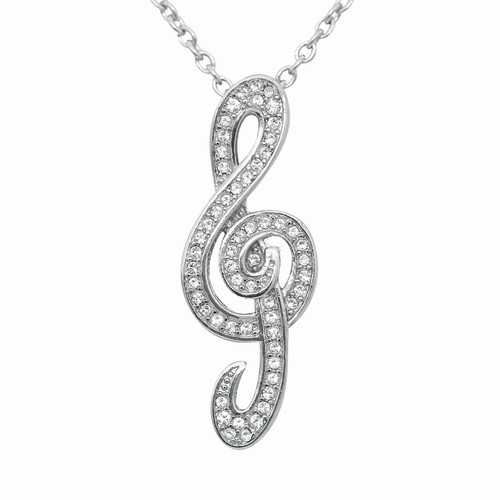 Sparkling Music Note Necklace