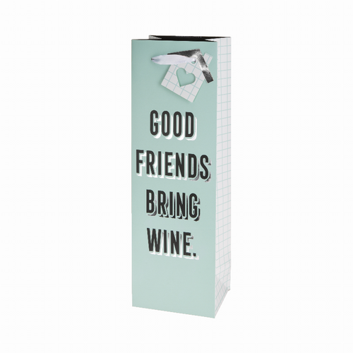 Good Friends Bring Wine Single-Bottle Wine Bag
