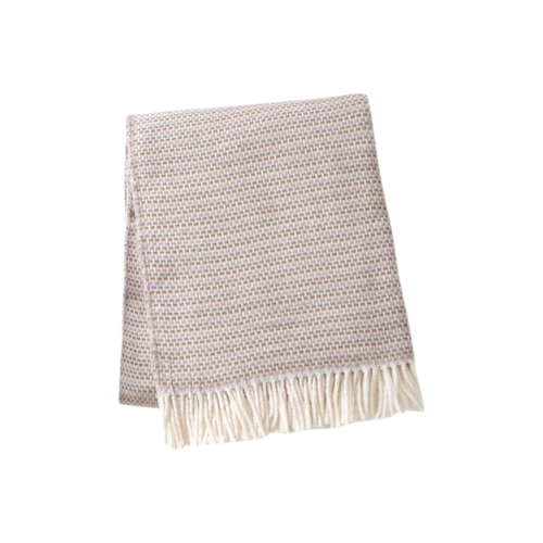 55" X 70" Chestnut Cotton Blend Woven Plush Throw Blanket with Fringe