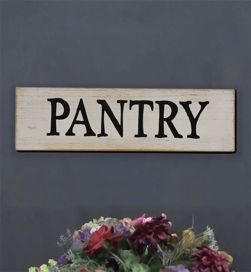 Small Pantry Wood Sign- Modern Farmhouse Kitchen Wall Decor- Country Kitchen Decor- Whitewashed- 15.75 x 1 x 4.5 Inches