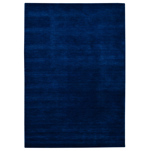 8' X 10' Navy Blue Wool Hand Woven Area Rug