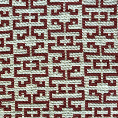 Plutus Viva Red Link Red and Beige Luxury Throw Pillow
