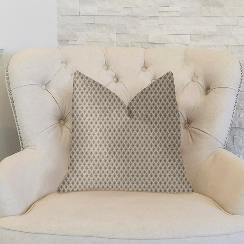 Plutus Diamant Beige and Brown Luxury Throw Pillow