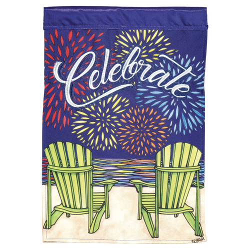 Celebrate Double Applique Garden Flag