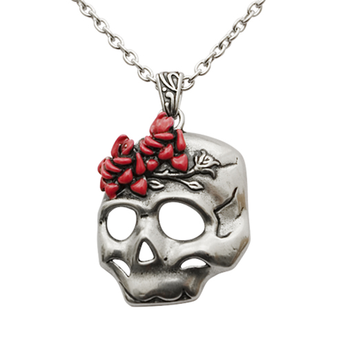 Flower Skull Necklace