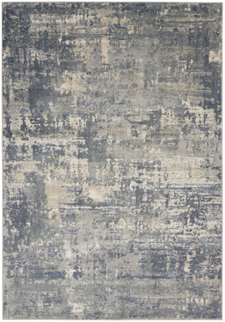 5' X 7' Grey And Beige Abstract Power Loom Non Skid Area Rug