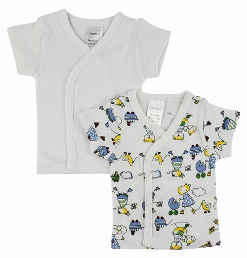 Bambini Side Snap Short Sleeve Shirt - 2 Pack