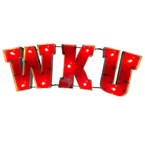 Western Kentucky University "WKU" Lighted Recycled Metal Wall Decor