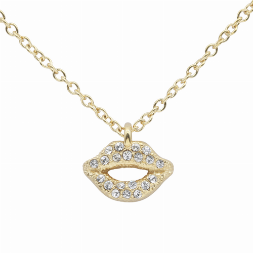 Golden Kiss Lips Necklace