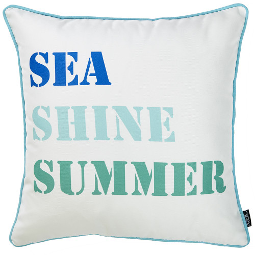 18" Blue and White Throw Pillow Cover Home Accent