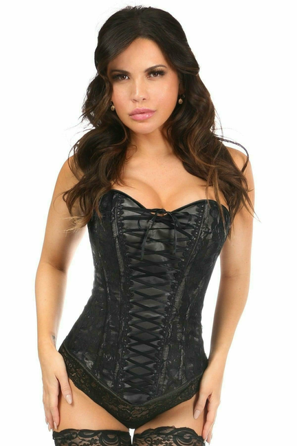 Lavish Lace-Up Overbust Corset with Lace