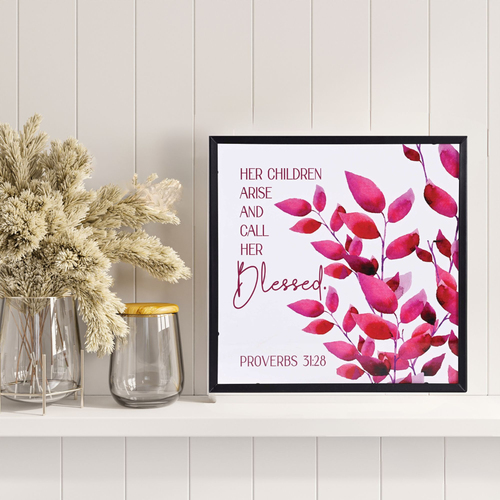 Framed Wall Art Her Children Arise 10In