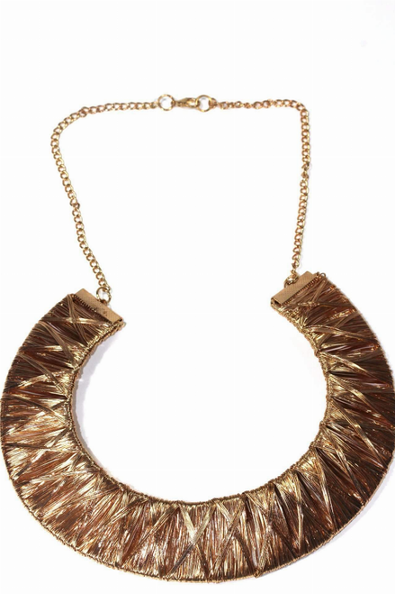 Rose Gold Tone Exotic Weave Necklace