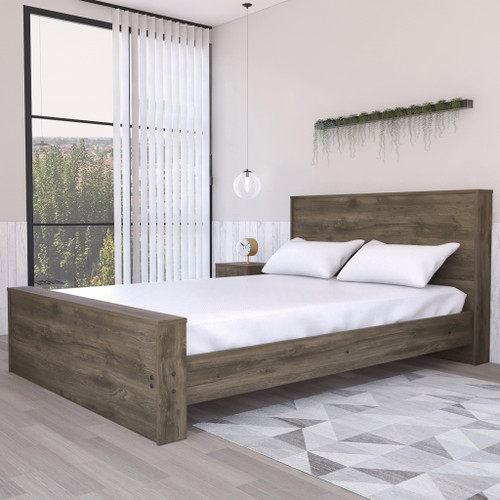 Dark Brown Wood Full Bed Frame