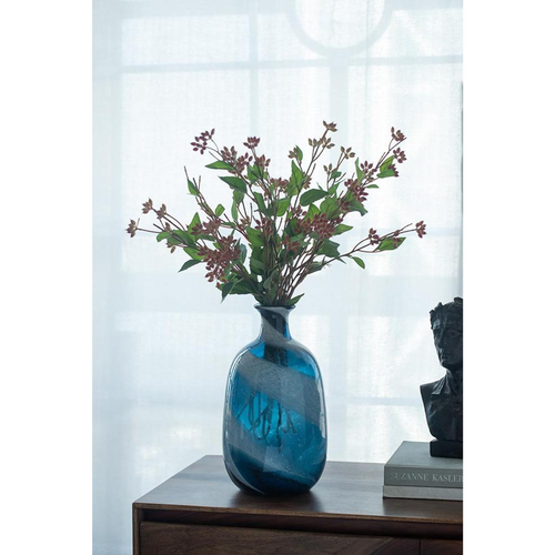 Striped Swirl Art Glass Table Vase - 880016505313