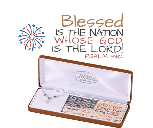 Necklace Bless Nation Daises Flank Cross - 603799757126