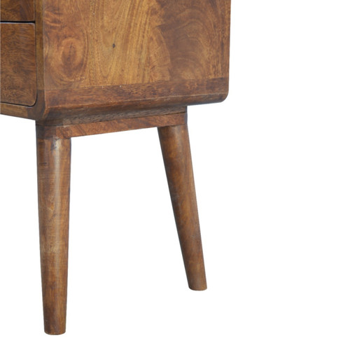 22" Chestnut Solid Wood Two Drawer Nightstand