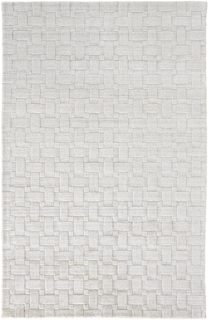 9' X 12' White And Silver Striped Hand Woven Area Rug - 606114138990