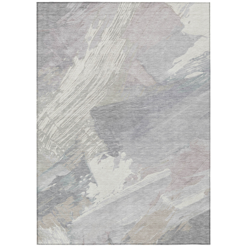 8' X 10' Ivory And Gray Abstract Washable Indoor Outdoor Area Rug - 880016806311