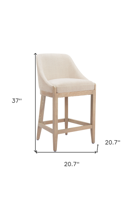 Fabric Wood Counter Height Bar Chair - 880016839647