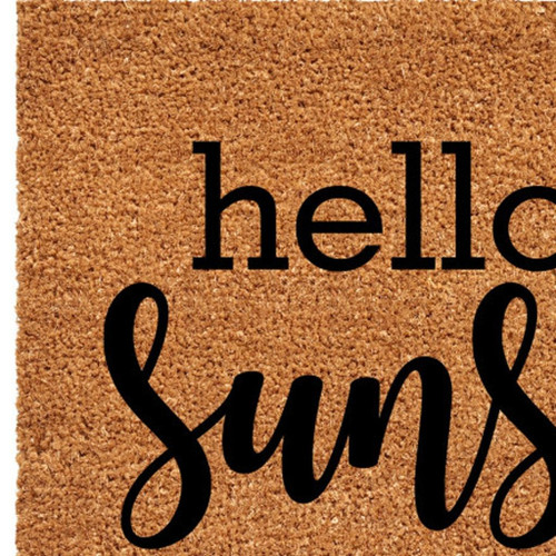 24" X 48" Brown And Black Hello Sunshine Outdoor Coir Door Mat - 880024977805
