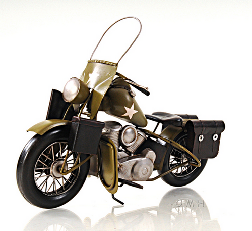1942 Yellow Motorcycle with U.S. Army Specifications Model- 1:12 Scale - 640901135243
